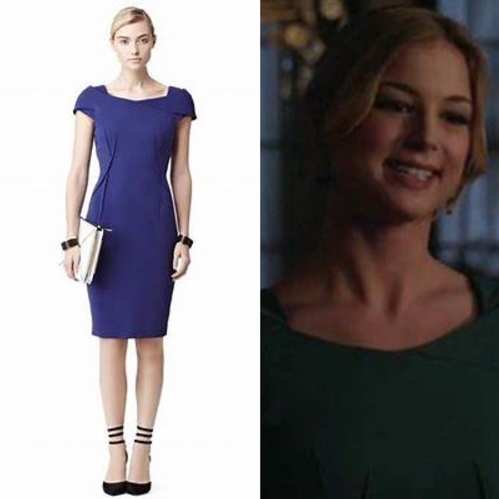 Reiss Venna Tailored Boatneck Shift Dress Cobalt Blue 2